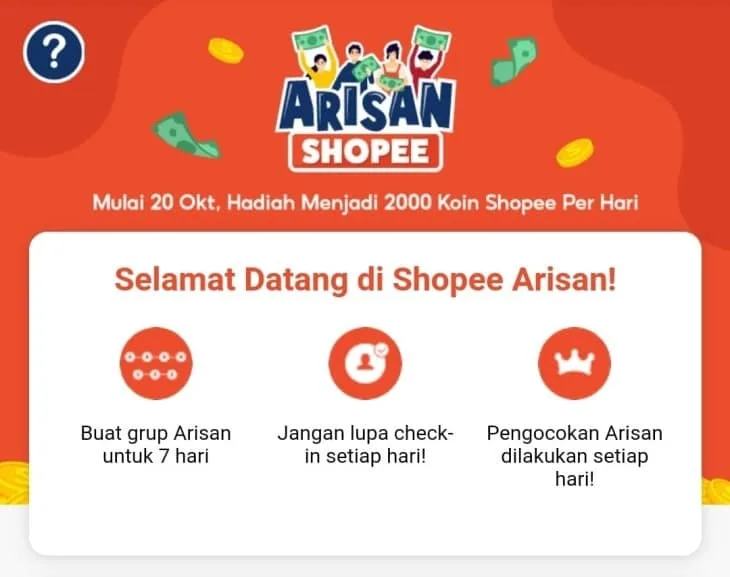 Cara Check In Arisan Shopee
