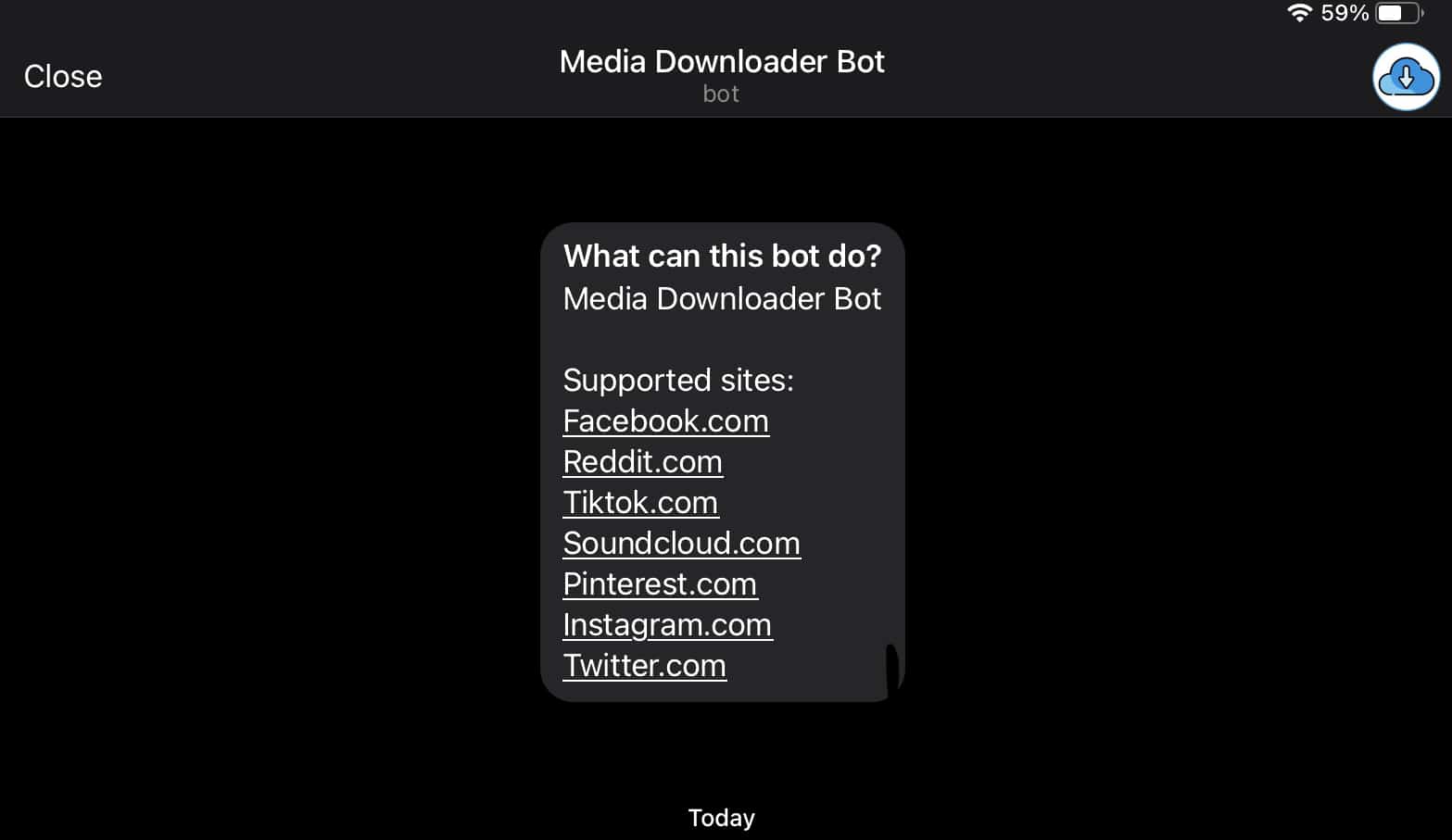 Cara Download Video Pinterest di Telegram