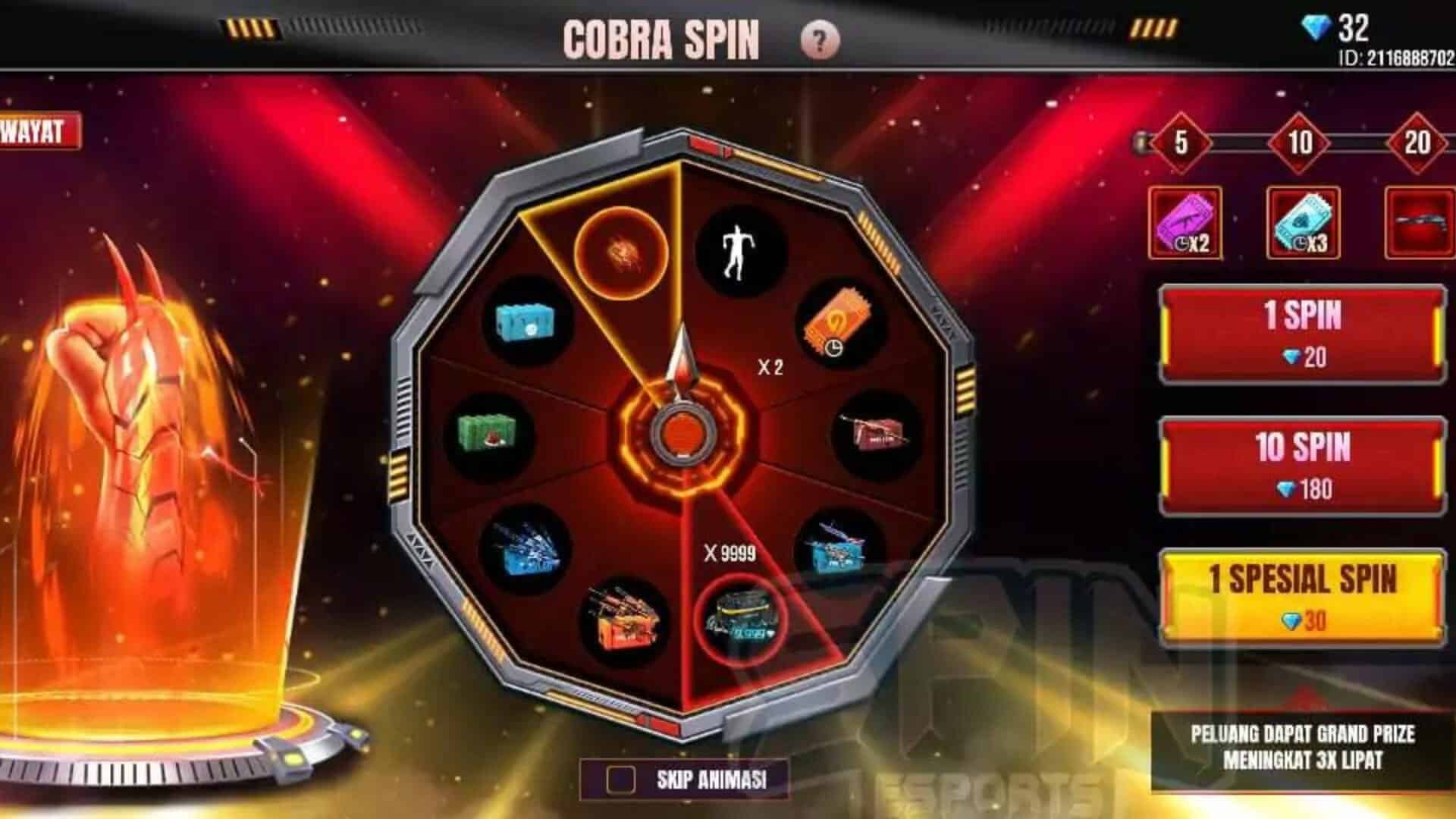 lucky crate Free Fire cobra