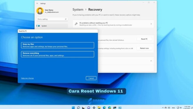 Cara Reset Windows 11