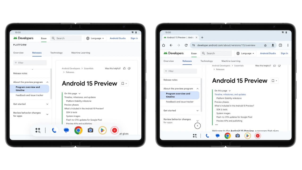 Android 15, Tiny Taskbar