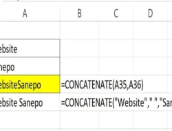 Cara Menggunakan Rumus CONCATENATE di Excel, Menggabungkan Beberapa String Teks Menjadi 1 String Teks