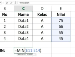 Fungsi MIN di Excel, Begini Cara Menggunakannya!