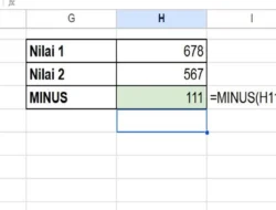 Cara Menggunakan Rumus Minus di Google Sheet Untuk Pengurangan