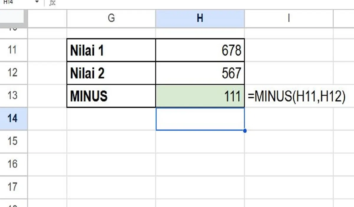 Cara Menggunakan Rumus Minus di Google Sheet Untuk Pengurangan 1 Cara Menggunakan Rumus Minus di Google Sheet Untuk Pengurangan