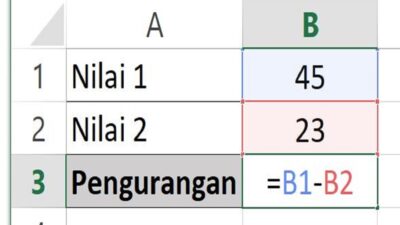 Rumus Pengurangan di Excel, Mengurangi Angka atau Bilangan Tertentu Dengan Mudah