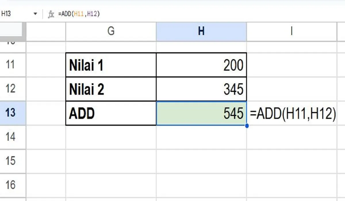 Cara Menggunakan Rumus ADD di Spreadsheet Untuk Penjumlahan