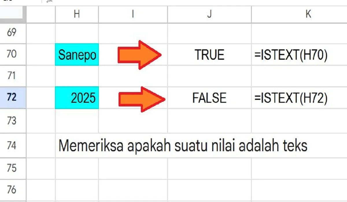 Cara Menggunakan Rumus ISTEXT di Spreadsheet Untuk Memeriksa Apakah Suatu Nilai adalah Teks 1 Cara Menggunakan Rumus ISTEXT di Spreadsheet Untuk Memeriksa Apakah Suatu Nilai adalah Teks