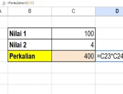 Rumus Perkalian di Spreadsheet Menggunakan Operator * (Tanda Bintang)