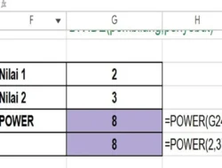 Rumus POWER di Spreadsheet, Menghitung Hasil Pemangkatan Suatu Bilangan