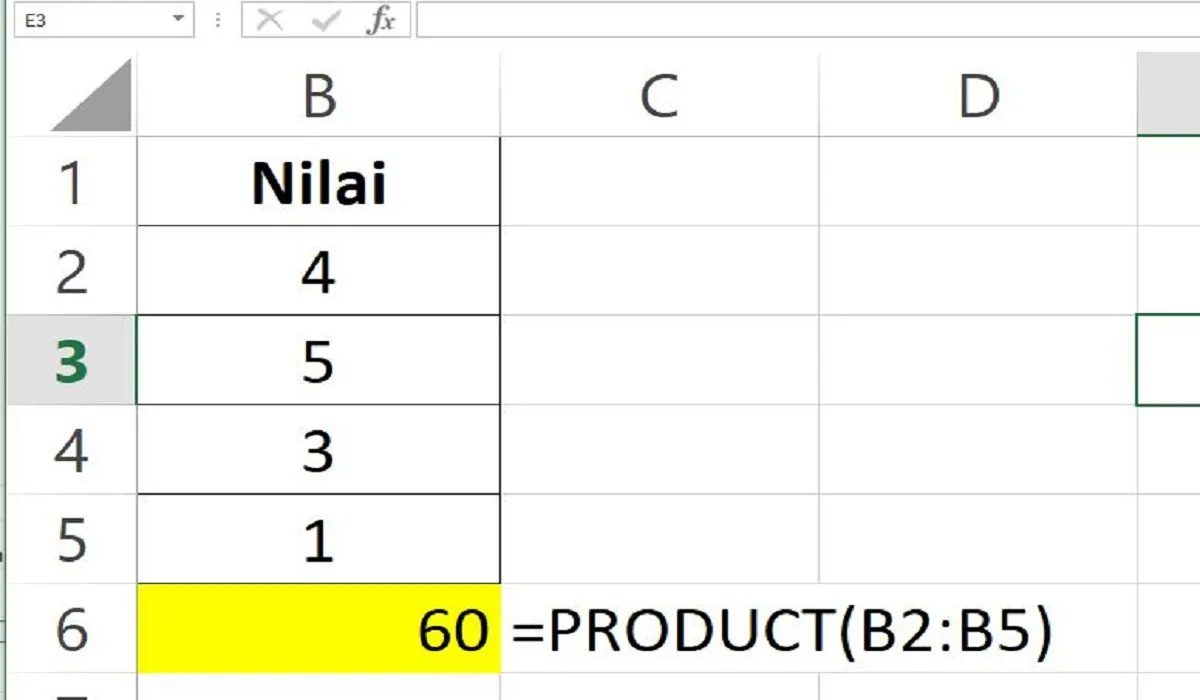 Rumus Product di Excel, Berikut Contoh dan Cara Menggunakannya Untuk Perkalian 1 Rumus Product di Excel, Berikut Contoh dan Cara Menggunakannya Untuk Perkalian