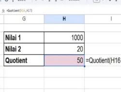 Cara Menggunakan Rumus QUOTIENT di Spreadsheet untuk Pembagian