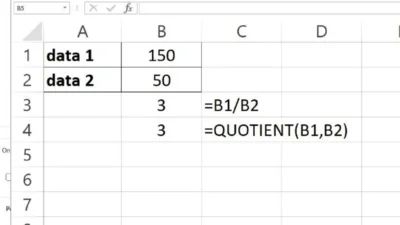 2 Cara Pembagian di Excel, Rumus dan Cara Menggunakannya