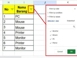 Cara Filter di Spreadsheet, Menampilkan Data Sesuai Kriteria Tertentu Tanpa Rumus