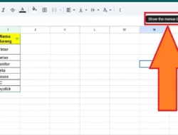 Cara Menampilkan Toolbar di Spreadsheet, Bisa menggunakan Tombol di Keyboard atau Fitur yang Tersedia