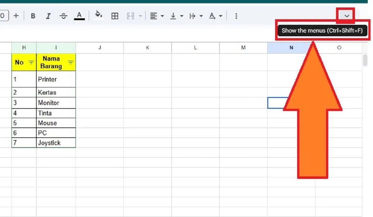 Cara Menampilkan Toolbar di Spreadsheet, Bisa menggunakan Tombol di Keyboard atau Fitur yang Tersedia 1 Cara Menampilkan Toolbar di Spreadsheet, Bisa menggunakan Tombol di Keyboard atau Fitur yang Tersedia