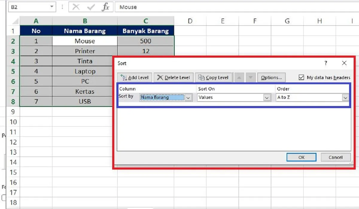 Cara Mengurutkan Data di Excel, Dari yang Terkecil Atau Dari yang Terbesar 1 Cara Mengurutkan Data di Excel, Dari yang Terkecil Atau Dari yang Terbesar