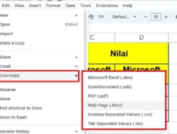 Cara Save dan Download File Spreadsheet, Menyimpan Secara Otomatis dan Unduh Ke Laptop atau HP