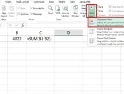 Cara Unfreeze Excel untuk Baris dan Kolom