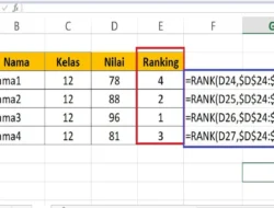 Cara Menentukan Ranking di Excel Berdasarkan Nilai Akhir