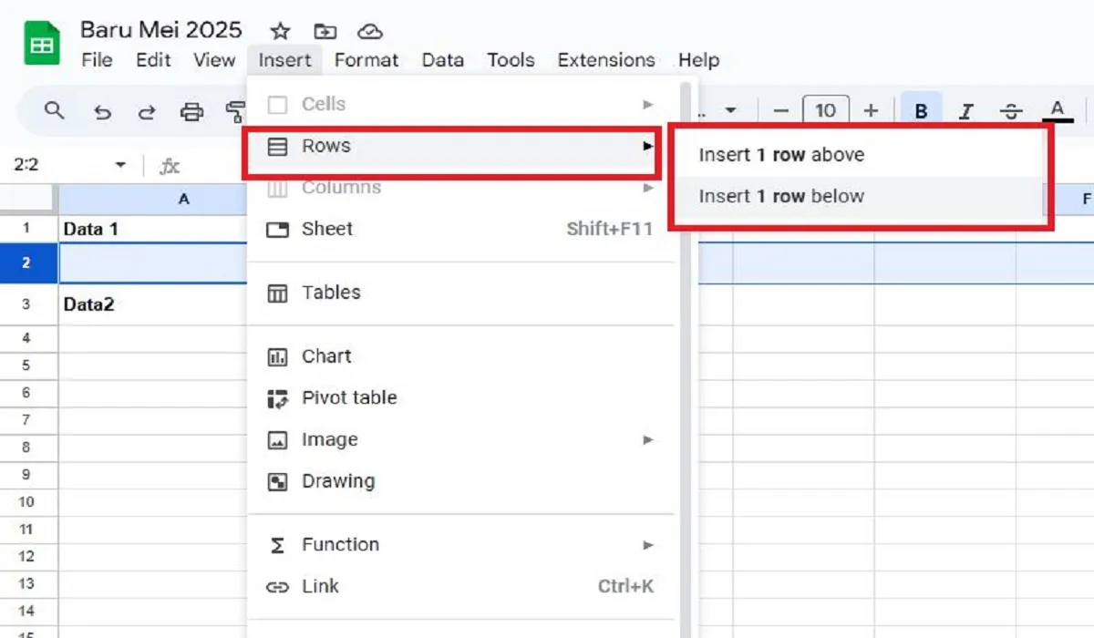 Cara Menambah Baris di Spreadsheet, Berikut Cara Termudahnya!