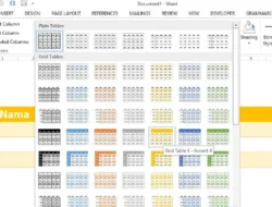 Cara Memberi Warna Pada Tabel Word, Tabel Menjadi Lebih Bagus dan Nyaman untuk Digunakan