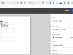 Cara Print Area di Spreadsheet / Google Sheet