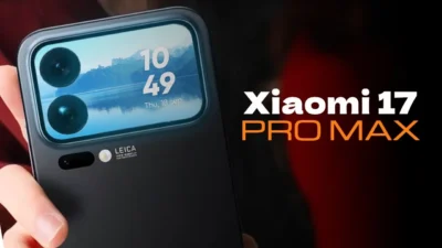ponsel Xiaomi 17 Pro Max dengan logo AnTuTu dan emblem nomor satu, mengilustrasikan daftar ponsel Android terkencang September 2025