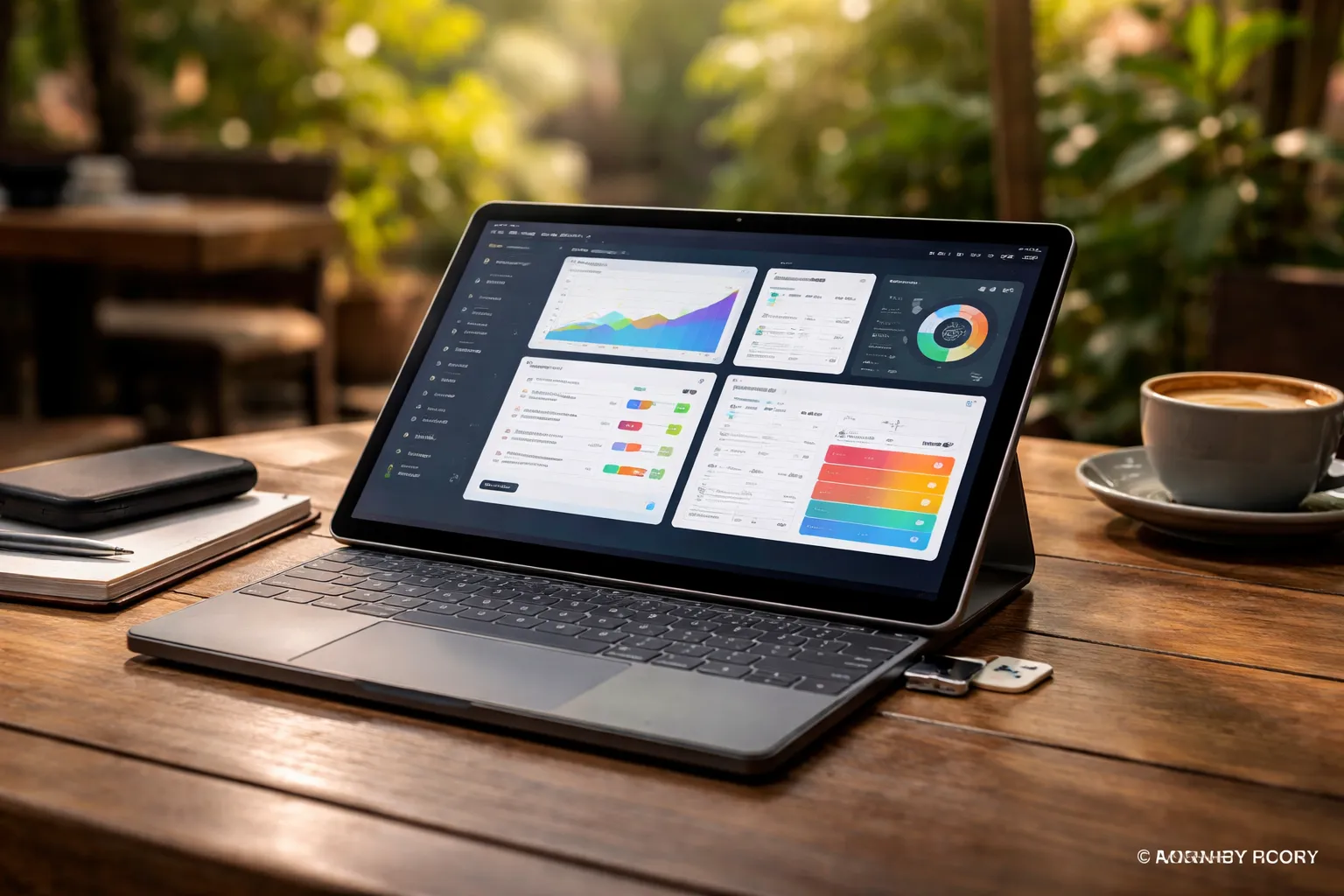 Ilustrasi tablet Android modern dengan slot kartu SIM untuk konektivitas 4G LTE tanpa WiFi.